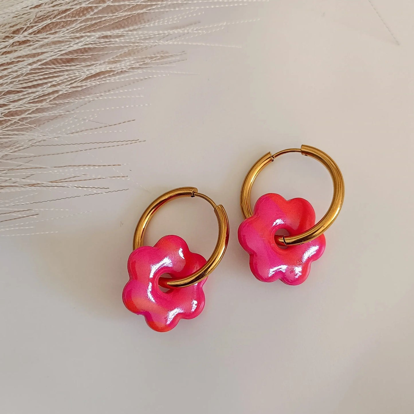 Pampilles rose orange fondue - Osez Bijoux