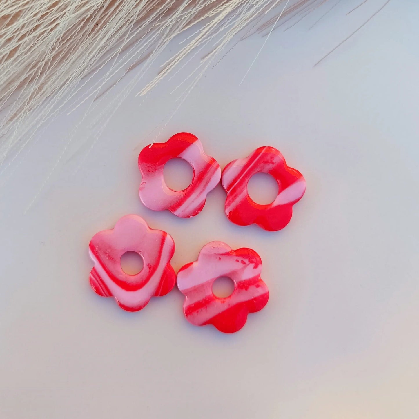 Pampilles Rose Rouge effet marbre - Osez Bijoux