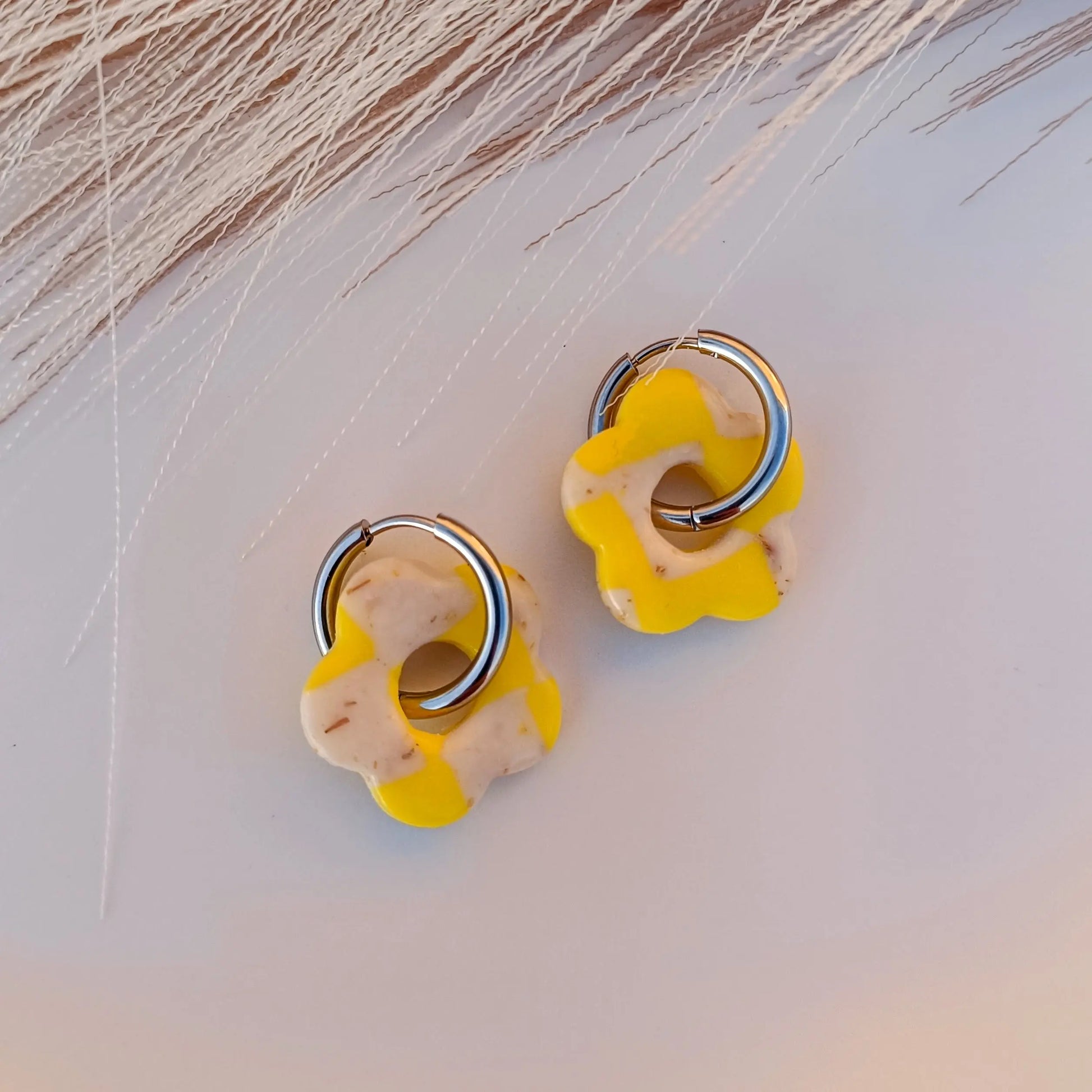 Pampilles Marbrées et jaune - Osez Bijoux