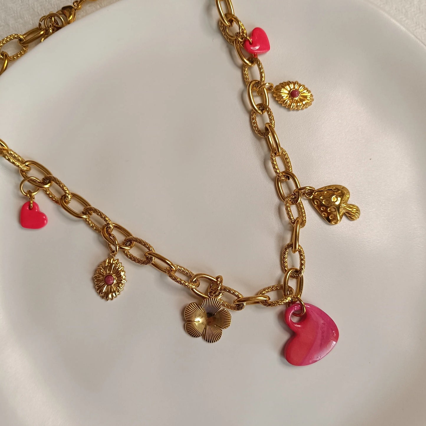 Chaine charms Rose